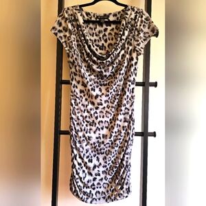 Bodycon Dress INC leopard gray black petite medium